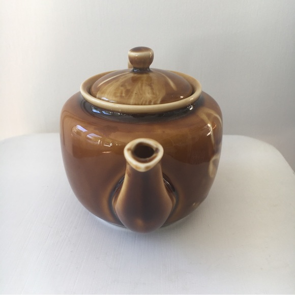 Vintage Chinese Cream Swirled Drip Glazed TeaPot - Picture 3 of 5